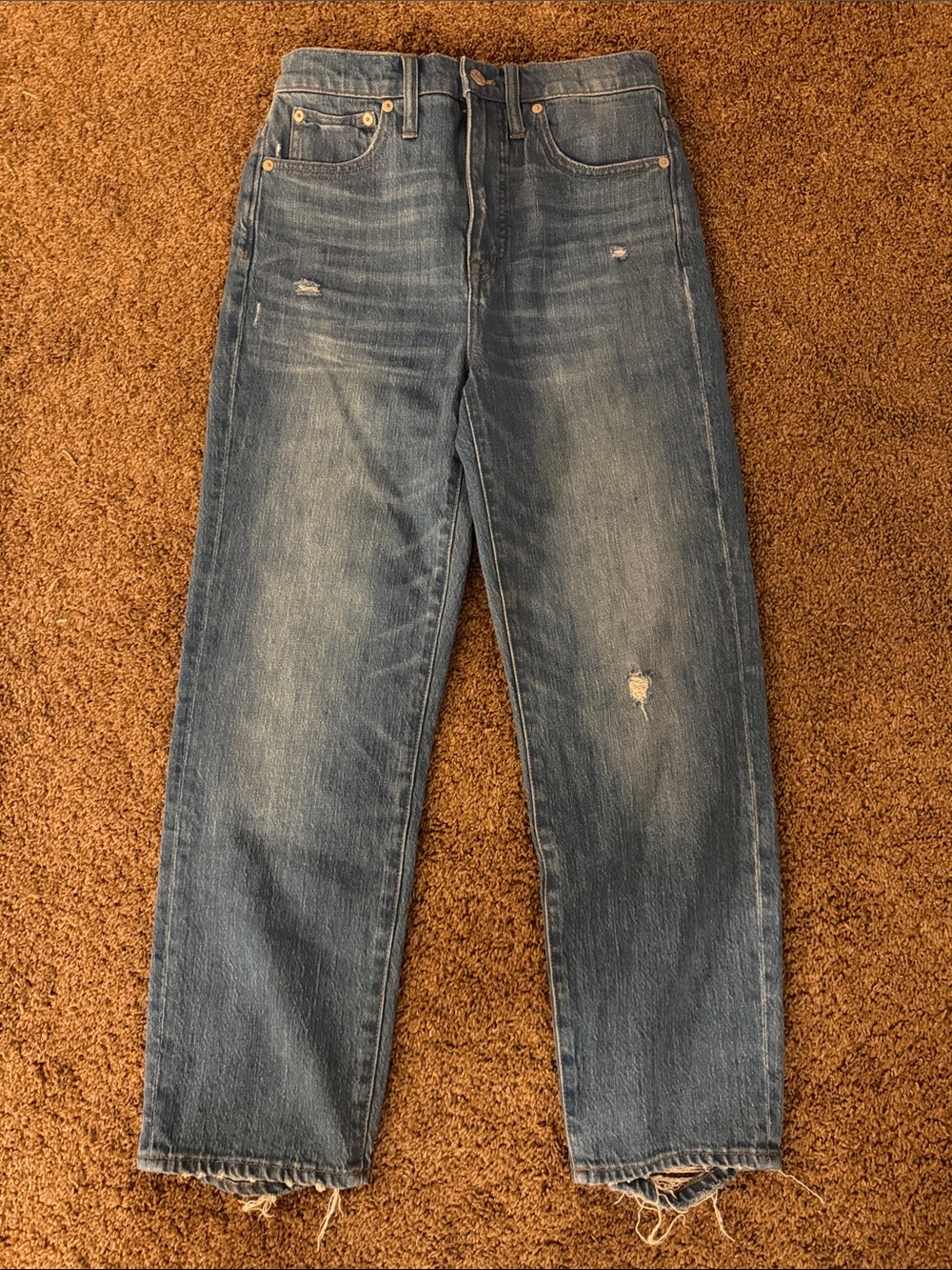 Women’s Madewell classic straight jeans sz 27 regular rips